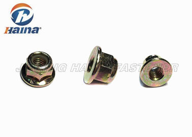 A inserção de nylon encanta o zinco da cor do aço carbono da porca M10 da flange chapeado