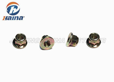A inserção de nylon encanta o zinco da cor do aço carbono da porca M10 da flange chapeado
