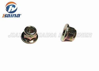 A inserção de nylon encanta o zinco da cor do aço carbono da porca M10 da flange chapeado